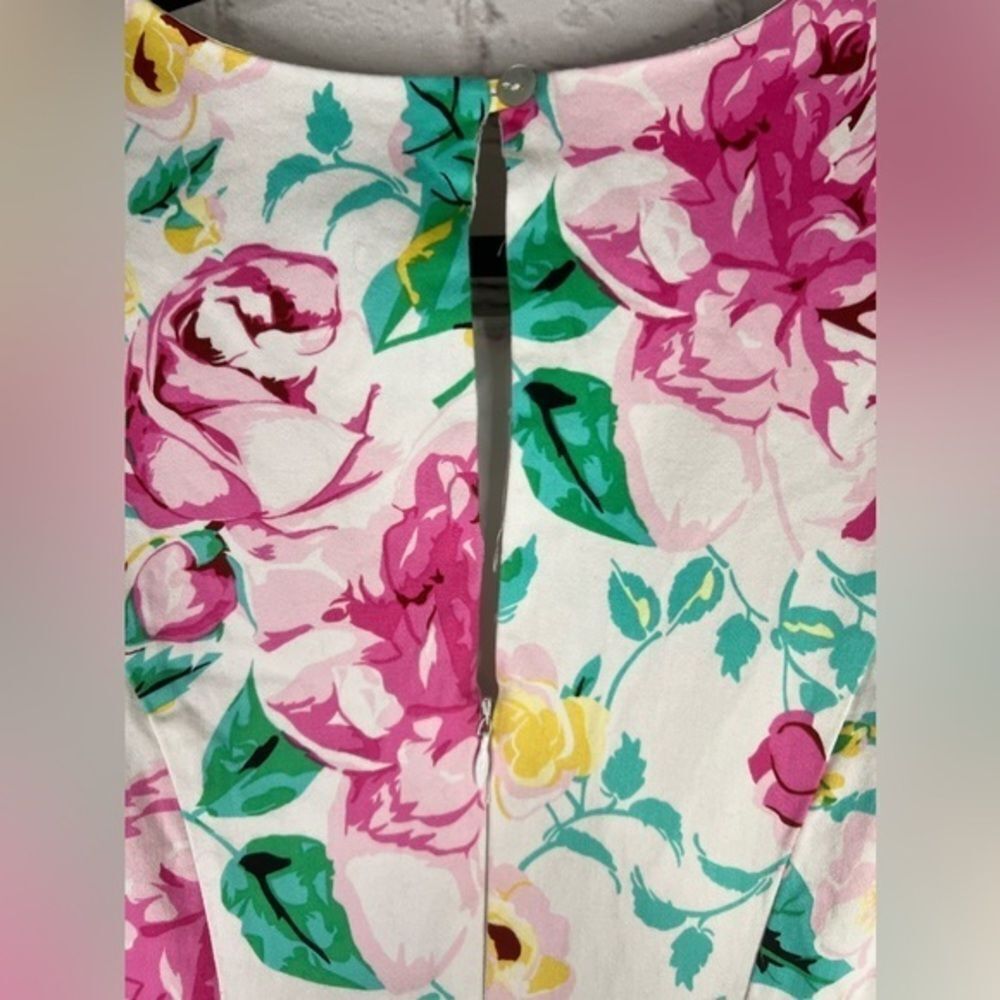 RN Studio by Ronni Nicole Floral Print Sleeveless Twirl Dress Pink Green size 14 - Picture 9 of 13